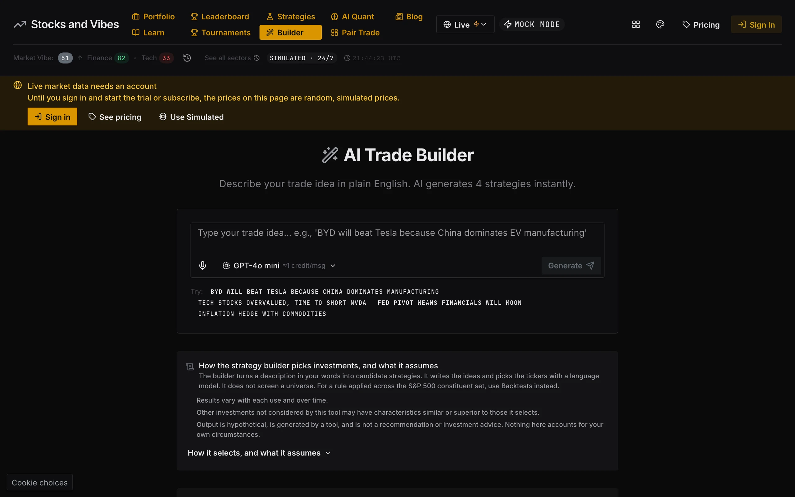 AI Trade Builder